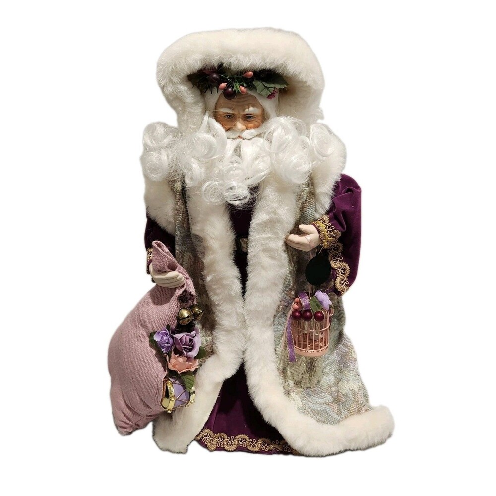 Brinn's English Garden Santa Doll 16" Purple Brocade 1993 Vintage PX-1600